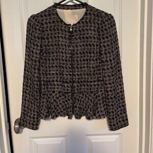 Rebecca Taylor pink and blue fringe blazer